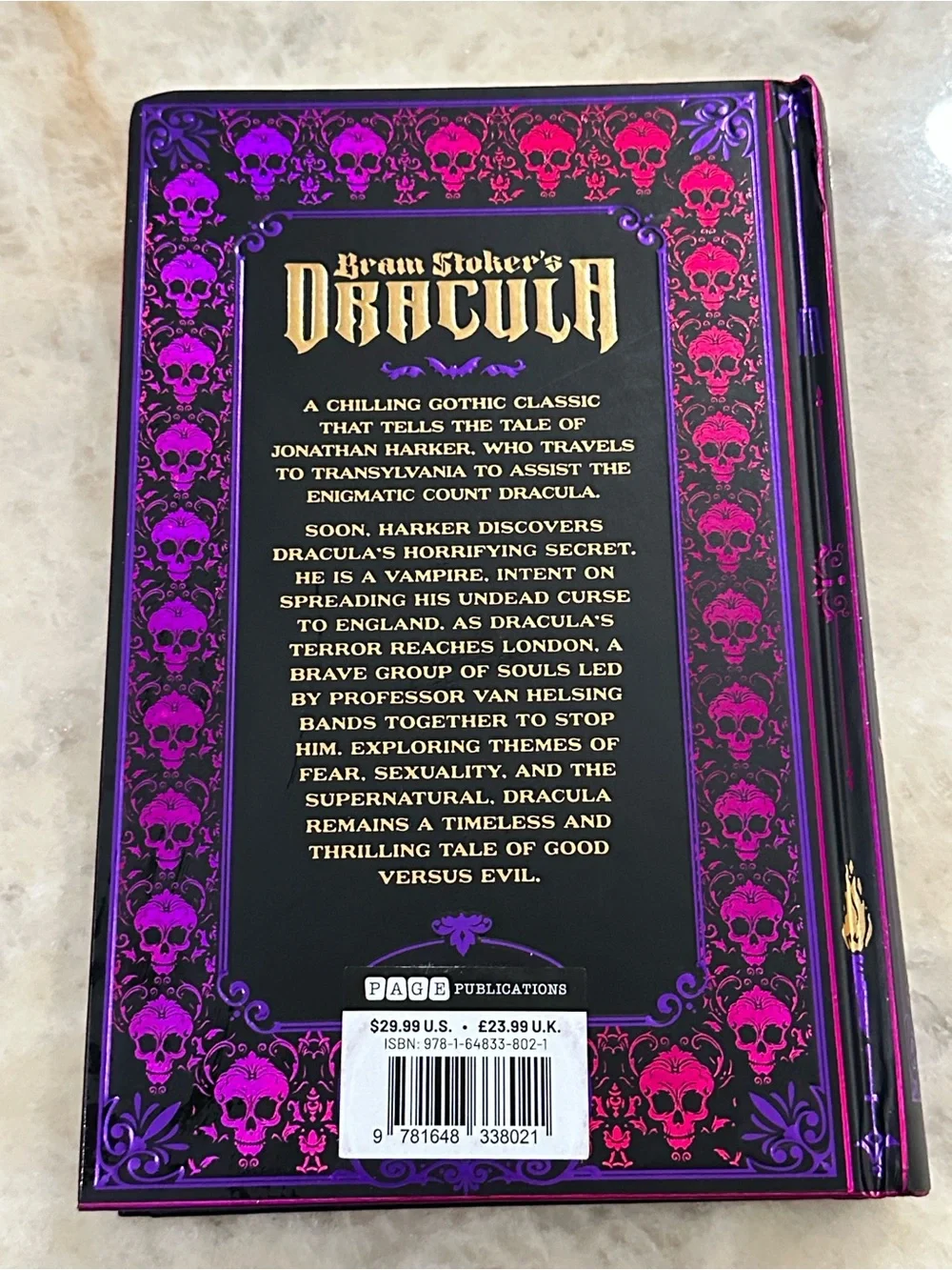 Dracula Hardcover Book with Purple and Gold Accent